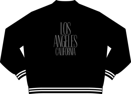 Los Angeles California Minimal Varsity Jacket - Back
