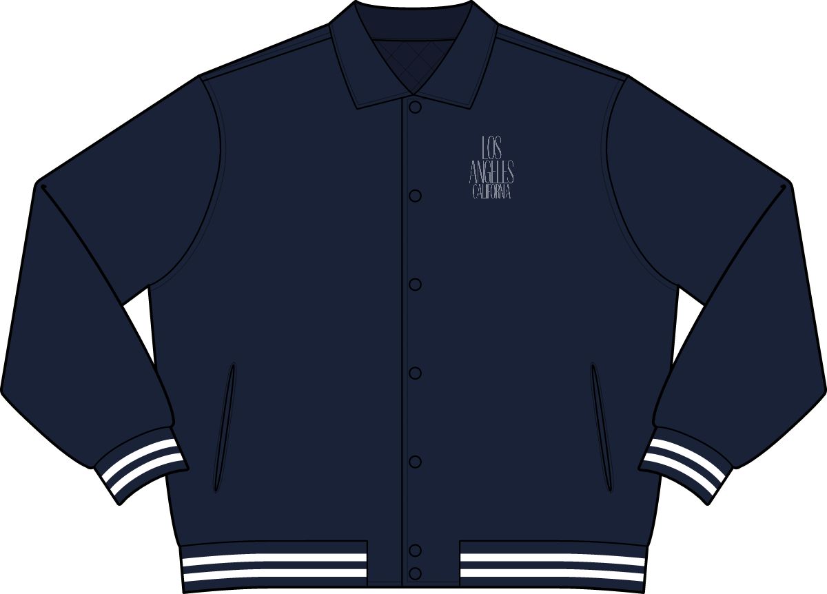 Los Angeles California Minimal Varsity Jacket - Navy Chest