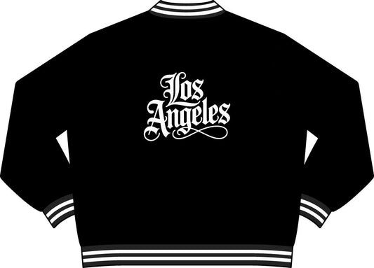 Los Angeles Old English Gothic Bomber Jacket - Back