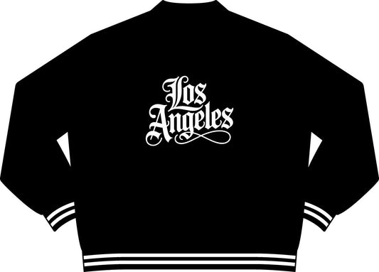 Los Angeles Old English Gothic Varsity Jacket - Back
